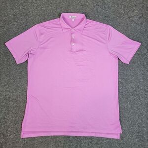 Peter Millar Summer Men's Golf Polo Shirt  Size L Pink Performance Stretch